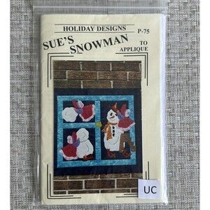 Snowman Quilt Pattern Holiday Designs Sue's Snowman P75 by Donna Poster  UC